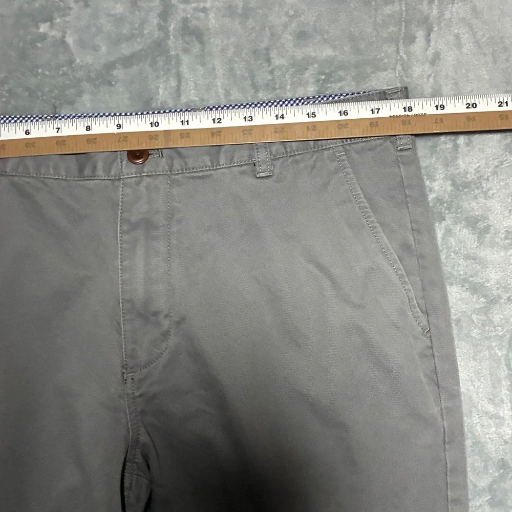 Brooks Brothers 1818 Grey Cotton Chino Pants Flat Front‎ Trousers Men's 36x32